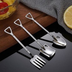 (1+1+1) 홈카페 티스푼 세트 올스텐 커트러리 수저 msj85999vQ, 삼각삽+사각삽+포크, 1개