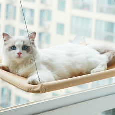 시스제이 예홈펫 고양이 캣 창문 해먹 숨숨 집 타워 방석 침대, 베이지아, 1개