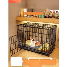 소형견용 실내 강아지 케이지 접이식 배변판 분리형 켄넬, 2. 블랙 62x43x53, 풀세트