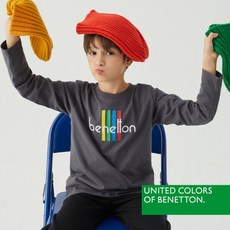 베네통 키즈 공용 긴팔 티셔츠 차콜 그레이 BNUTS4O18T 2544683