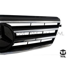 台灣之光 全新W212 09 10 11 12 13年新款類CL-TYPE無框跑車式4線大星黑色水箱護罩台灣製, 1個