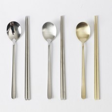 24종 민공방 수저 유광 수저세트, 1세트, 숟가락+젓가락, 실버