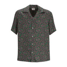 드롤드무슈 페이즐리 프린트 반소매 셔츠