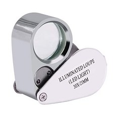 Beileshi Jewelers 루페 30x LED 조명 Beileshi Jewelers Loupe 30x with 2 LED Light Loupe Magnifier Metal, 1개