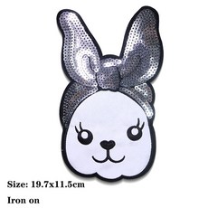패치 아플리케 귀여운 자수 스티커에 의류용 반짝이는 곰 와펜 선글라스 스팽글 넥 DIY 아이언 반짝이 나비 리폼 토끼 아이콘