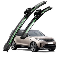 호환 랜드로버 디스커버리/더뉴 디스커버리 2017-2025 디스커버리 스포츠/뉴 디스커버리 스포츠 2014-2025 와이퍼 초발수 저소음 자국 없음 전면 와이퍼 블레이드 2종 세트, 초록색