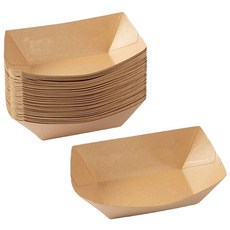 隔日配達 船型牛皮紙盒 外帶餐盒 一次性餐盒 牛皮紙盒 輕食盒 炸物盒 章魚燒盒 攤販必備 外賣打包盒 船型牛皮盒, 1套, 【4號】18.2*12.2*3CM, 250個裝