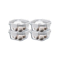 락앤락 탑클라스 화이트 정사각 500ml 4P세트 182796, 락앤락 단일옵션