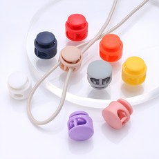 끈조절 스트링 스토퍼 돼지코 코드락 의류 가방 신발끈 길이 조절 부자재 3P, 스트링스토퍼 화이트 C, 3개