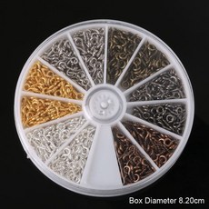 手工DIY飾品配件套裝：項鍊耳環材料、九字針龍蝦扣延長鏈鉗子工具組, 鐵製羊眼混色套裝(每色100顆), 1個