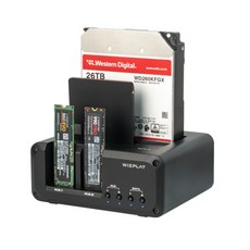 위즈플랫 HMC06 4베이 도킹스테이션 NVMe SATA M.2 HDD SSD USB3.2 Gen2 10Gbps 인클로져, 1개