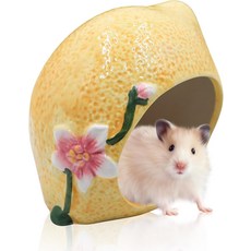 햄스터 집과 은신처 세라믹 레몬 모양 작은 동물 서식지 장식 저빌 도마뱀 쥐 및 기타 동물을 위한 케이지 액세서리