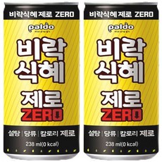 팔도 비락 식혜 제로 238ml 24캔 무설탕 건강한 전통차, 24개