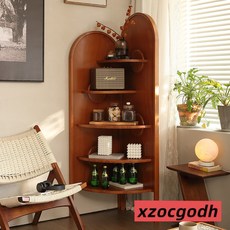 實木轉角落櫃 轉角櫃 置物架 中古客廳沙發側邊床頭落地收納展示書架靠墻, 戀戀角櫃-櫻桃色