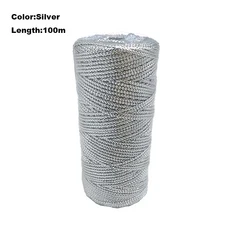마크라메 로프 100m 골드 코드 실버 포장 꼬기 5mm, 1.5mm, 1개