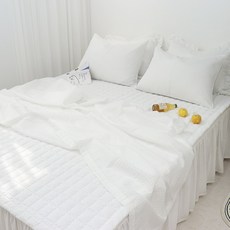 이즈베딩 선염 시어서커 국내생산 여름 홑이불, 퓨어화이트