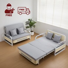 Takata 대형 보강형 접이식 소파베드 2인용 폴딩침대 간편보관 수납형, 128cm*180cm