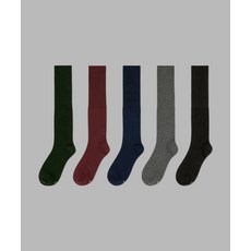 IL--GNG-CHIL [6PACK 팩] 1507 베이직 트라우져 맨즈 니삭스-컬러팩, 딥그린 3팩, 네이비 3팩