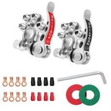 자동차 배터리 터미널 퀵 릴리스 분리 배터리 터미널 구리 와이어 러그 케이블 클램프 나사 연결 키트 자동 보트, Style 2