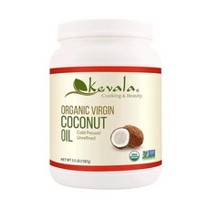 Kevala 유기농 코코넛 오일 - 신선한 코코넛 향이 나는 오일 요리와 스킨 케어 모두에 적합 다양한 문화의 레시피 보완 부드럽고 섬세한 바디 마사지 1.6kg(3.5, 1