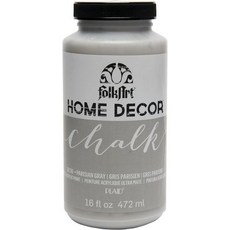 전문가용 미술 물감 캔버스용 포크아트 홈 데코 분필 가구 및 아크릴 공예 페인트 다양한 색상 16온스 리치 블랙, Parisian Grey, 16 Fl Oz (Pack of 1)