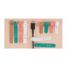 공동창고 케이블선정리 실리콘타이 4P 선정리용품, 화이트