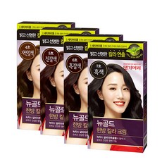 댕기머리 뉴골드 새치머리용 한방 칼라 크림 염색제, 6호 흑갈색, 2개