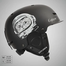 성인 남녀공용 스키 헬멧 모자 코포즈 베니어 더블 보드 어린이 스노우, 02 Aerospace black M