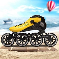 스피드 인라인스케이팅 레이싱 연습 성인 입문용 인라인스케이트, 옐로우 스탠다드