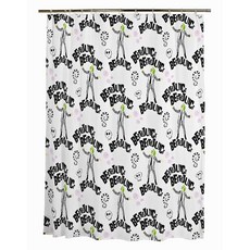 Franco Collectibles Sanrio Kuromi 목욕 극세사 샤워 커튼 182.9x182.9cm(72x72인치) (공식 라이선스