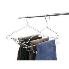 不鏽鋼裙褲夾 曬衣收納 衣櫃收納 防滑 多功能, 1個