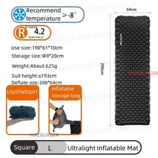 라이트 투어 값 야외 캠핑 슬리핑 패드 휴대용 방습 하이킹 팽창식 매트, 4. R4.2 -L