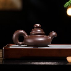 原礦紫泥手工道洪鬆鼠壺宜興紫砂壺家用茶具泡茶壺貨, 1個, 道洪松鼠壺320毫升紫泥