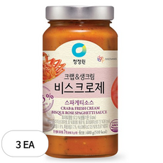 청정원 크랩&생크림 비스크로제 파스타소스, 600g, 3개