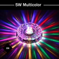 실내 5W LED 천장 조명기구 크리스탈 매입형 램프 스테인레스 스틸 플러시 표면 현대 호텔 통로, 01 Multicolor, 01 5W Surface Mounted