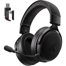 엠초스 V9 프로 무선 게이밍 헤드셋 7.1 서라운드 사운드 PS5 PS4 PC 스위치 탑스피드 헤드폰 소음 차단 마이크 250시간 배터리 저지연 15ms 가벼움 블루투스 5., V9PRO-Black
