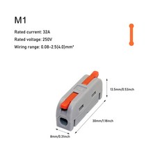 블록 PCS 범용 터미널 미니 배선 커넥터 전기 컴팩트 스플리터 고속 푸시 케이블 도체 10 50, 10PCS, M21