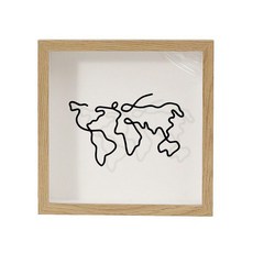 티켓 상자 비행기표 티켓함 수집 기차표 여행 기념 블랙, 29x29cm, 1매, 우드 컬러 맵