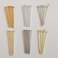 수정조명부품 황동걸이 연결핀 조명장식 부품, 22_6cm금색전동큰머리핀200개