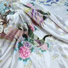 실크원단 프린트 시뮬레이션 실크 새틴 원단 기모노 DIY 바느질 꽃 가정 가구 장식 재료 천 200x150cm, 25) 25  200x150cm, 1개