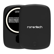 로랜텍 파스텔 아이폰 맥세이프 갤럭시 고속 무선충전 보조배터리 QC3.0 5000mAh, 블랙, MB-15