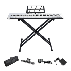 LA DERIVE 88 건반 전자 디지털 피아노 입문용 [전용 이어폰+받침대+마이크+페달+수납가방+천커버+곡보꽂이]7p세트, 1개, 블랙, Electric Piano