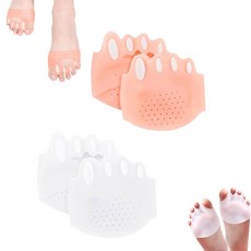 남녀 모두를 위한 조절 가능한 실리콘 발가락 분리기 엄지손가락 외전 교정기 통기성 부드럽고 편안하며 분리 거리 가능. (육색+흰색), Meat color+white