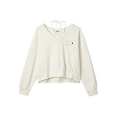 뮤지엄디비전 V넥 자수 탑