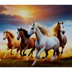 보석십자수 캔버스형 50 x 40 cm 해바라기 사과 풍수, T04 에펠탑, 1세트