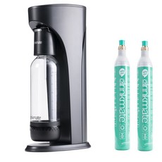 drinkmate 410系列 氣泡水機 (主機 寶特瓶x2 氣瓶), 黑色+氣瓶x2