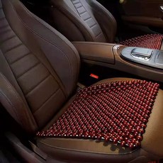 차량용 구슬방석 여름 카시트 나무구슬 통풍 운전석 구슬 지압, 1개, M. 붉은 옻칠을 한 밑면이 없는 천으로 된 사각 매트