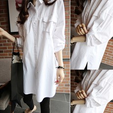 CLOTHES FOR YOU Arin 長版襯衫 層次穿搭襯衫 女款長版襯衫 基本款白襯衫