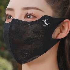 防曬口罩女高顔值護眼角夏季薄款透氣個性拚接網紗戶外防紫外綫