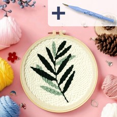 MANETMONT 펀치 니들 자수 + 4단 바늘 세트 DIY, 06. 길쭉한나뭇잎+4단바늘, 1개